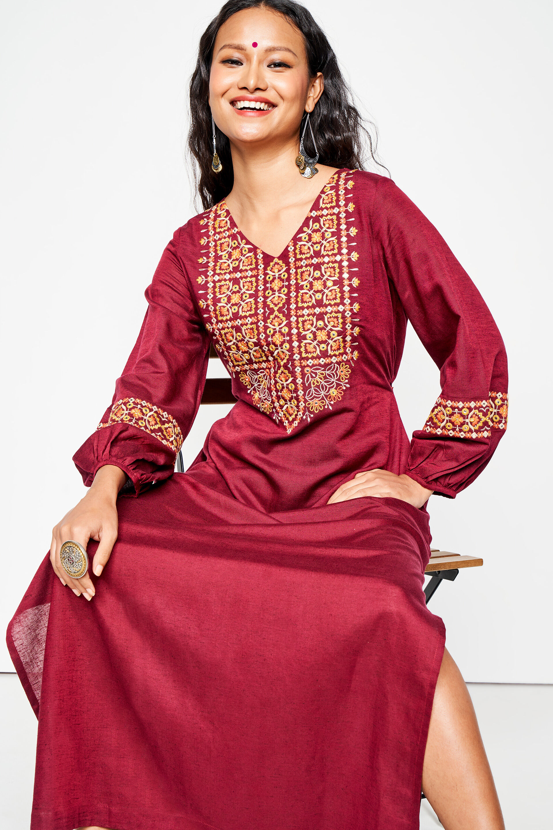 Priyotama Maxi Dress, Wine, image 5